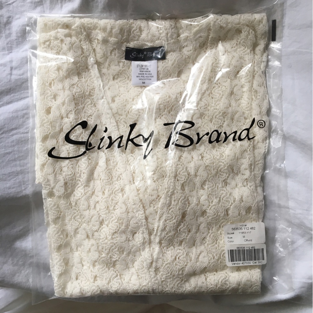 NEW Slinky Brand open  crocheted duster